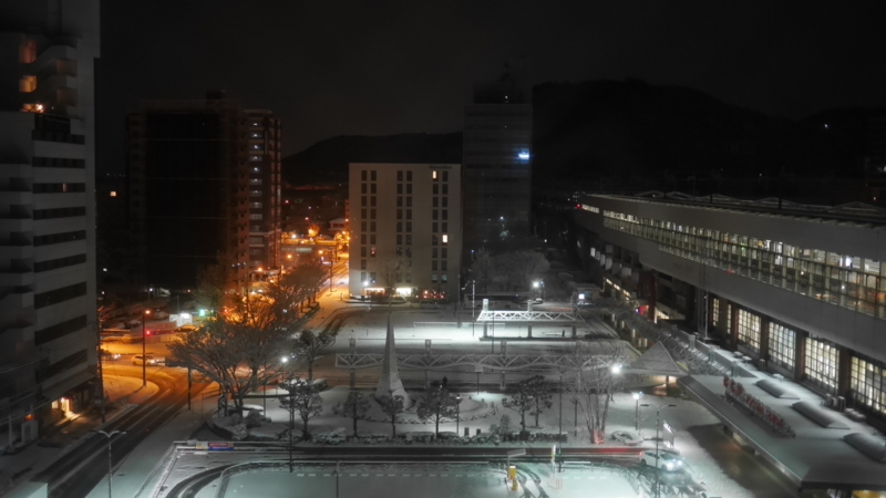 早朝の福島駅西口